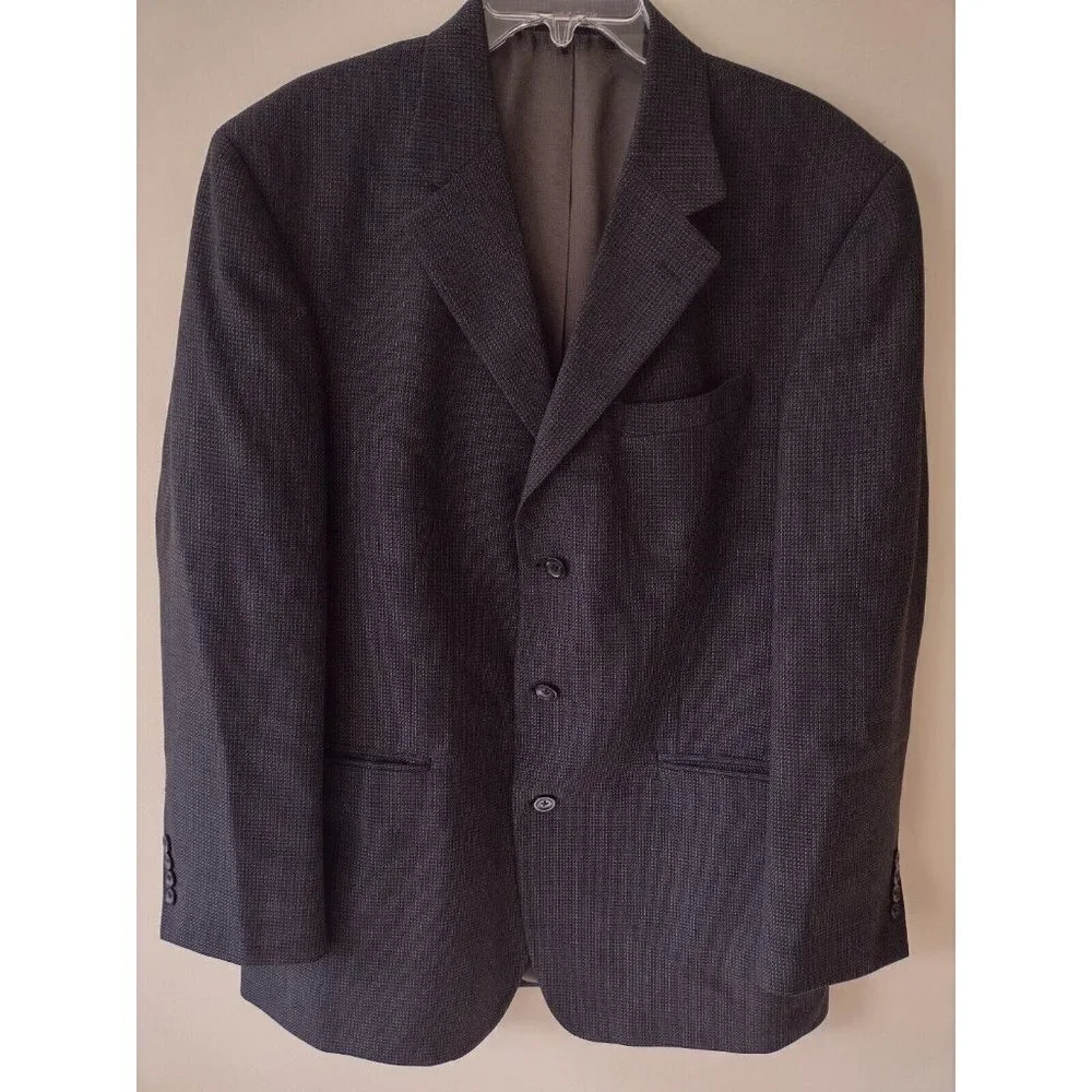 Vintage Oscar De La Renta 100% Wool Sport Suit Jacket Men's Size 42 R Gray‎